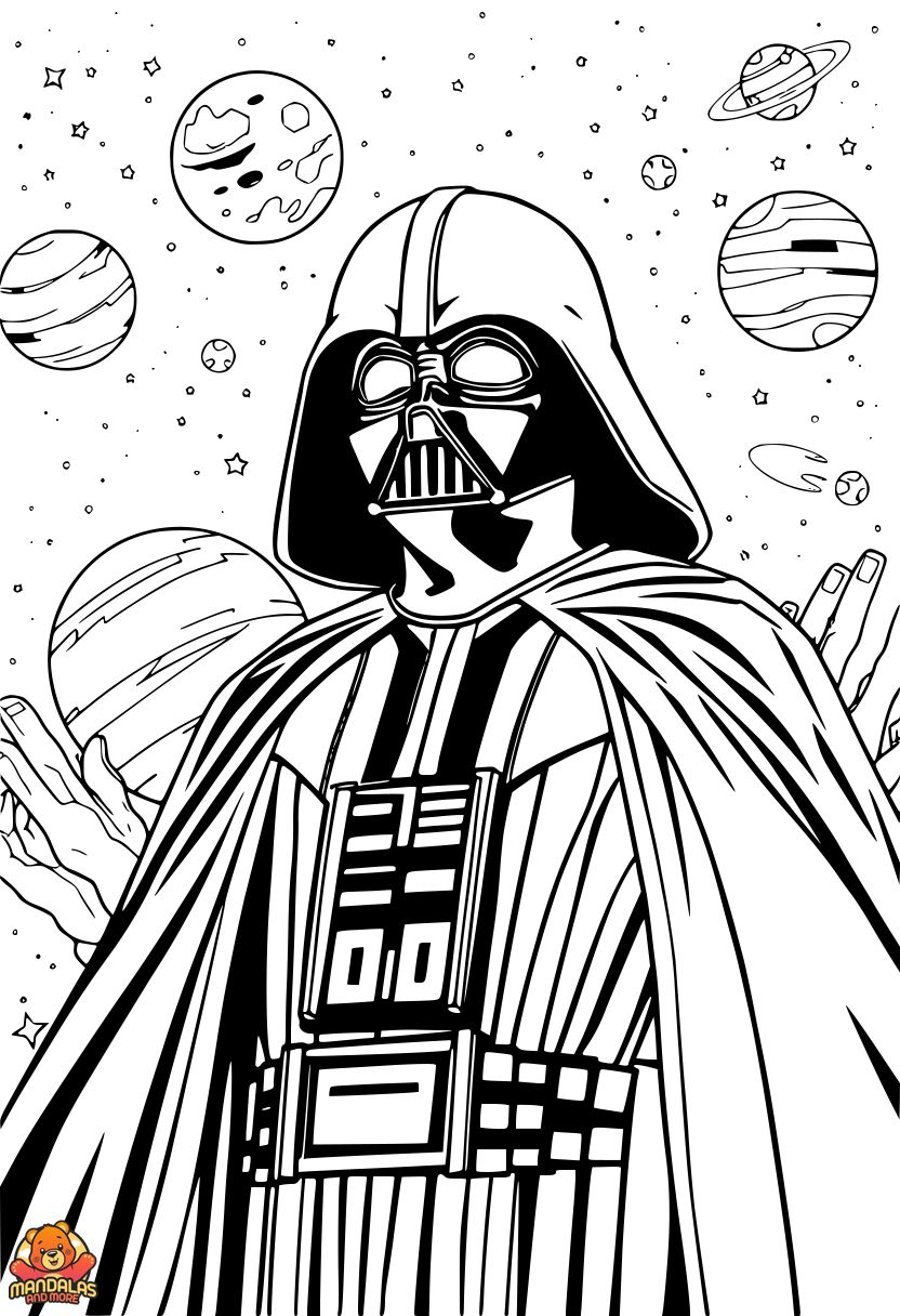 Darth Vader Galactic Coloring Page - Free & Printable