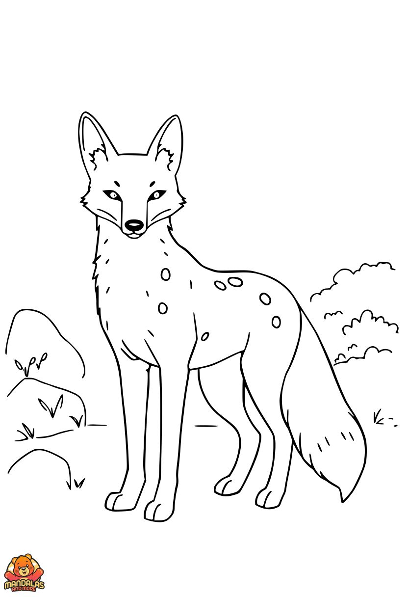 Free Printable Fox Coloring Page for Kids