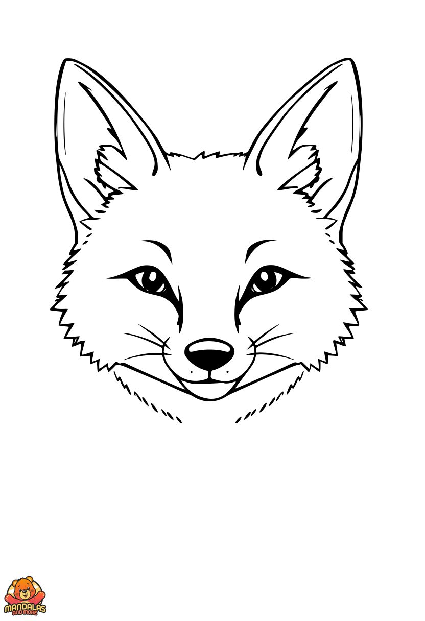 Free Fox Head Coloring Page - Simple & Fun