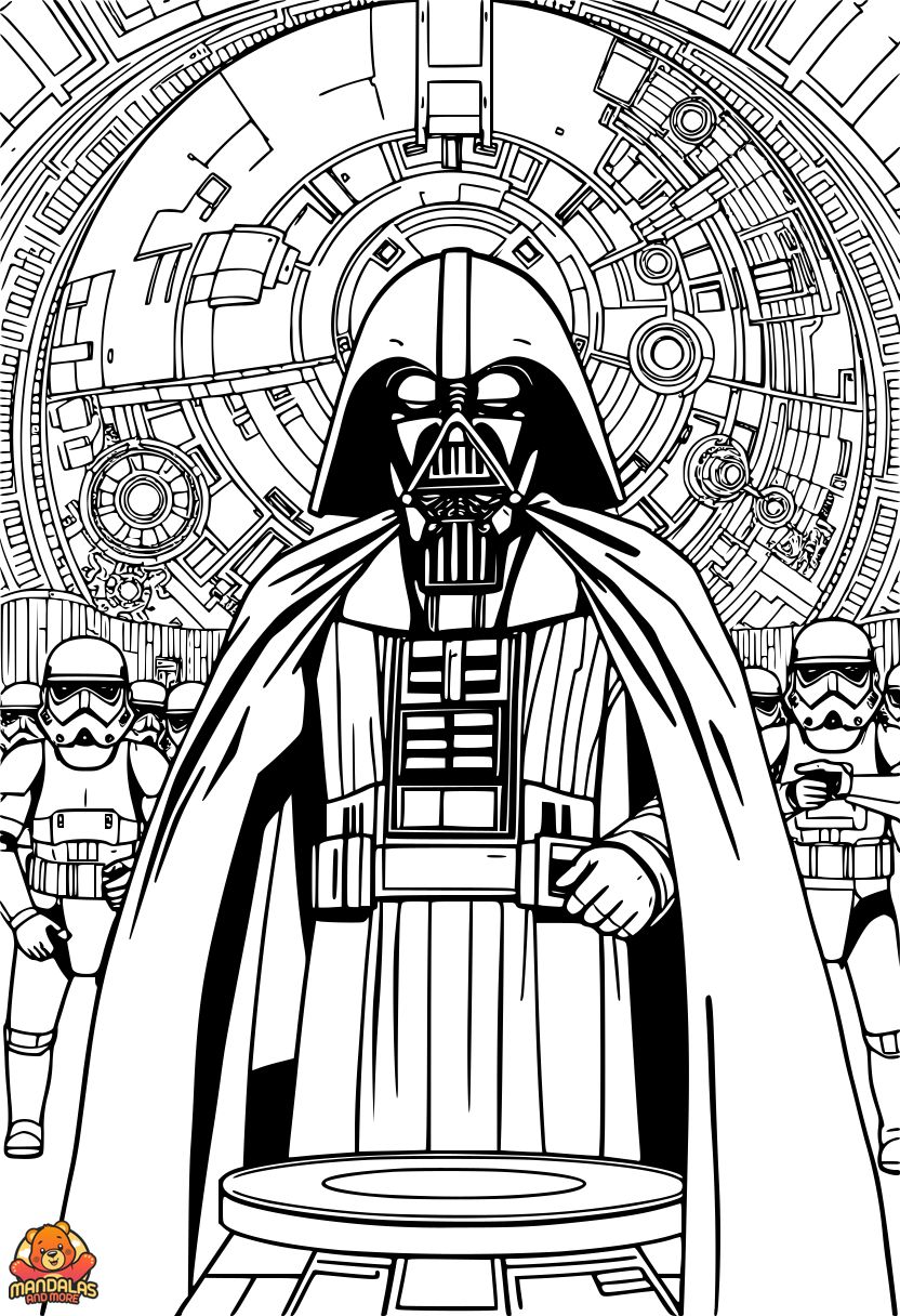 Free Darth Vader Coloring Page - Death Star Adventure