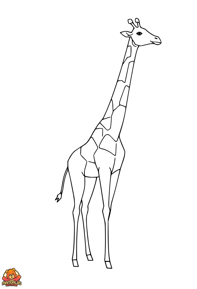 Giraffe Geometric Coloring Page - Free & Printable