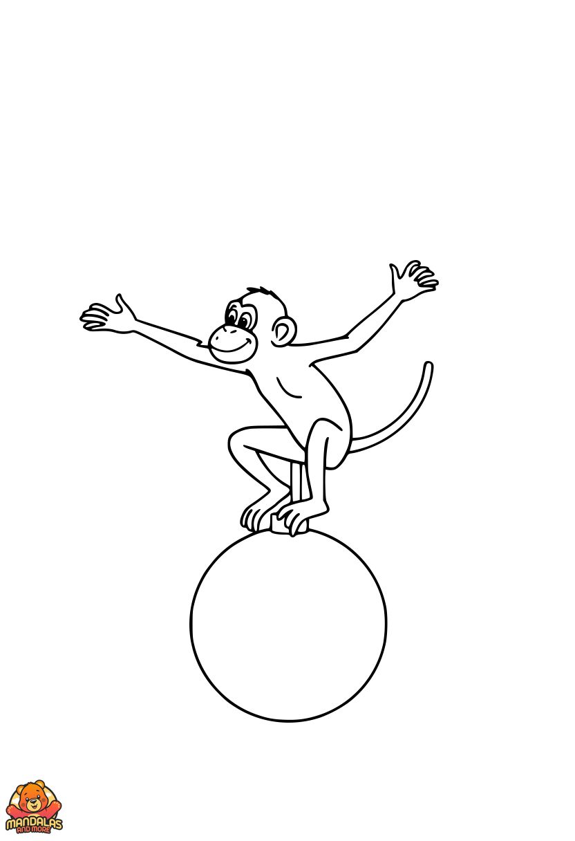 Free Printable Monkey Coloring Page for Kids