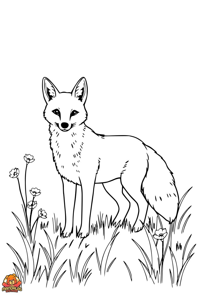 Free Printable Foxes Coloring Page for Kids
