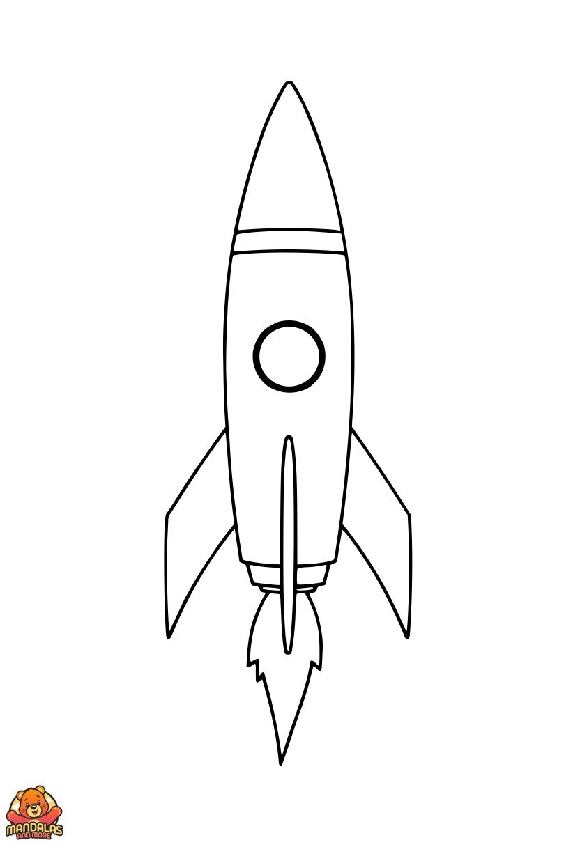 Free Printable Rocket Coloring Page for Kids