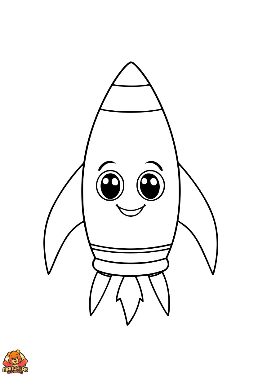 Free Printable Rocket Coloring Page for Kids