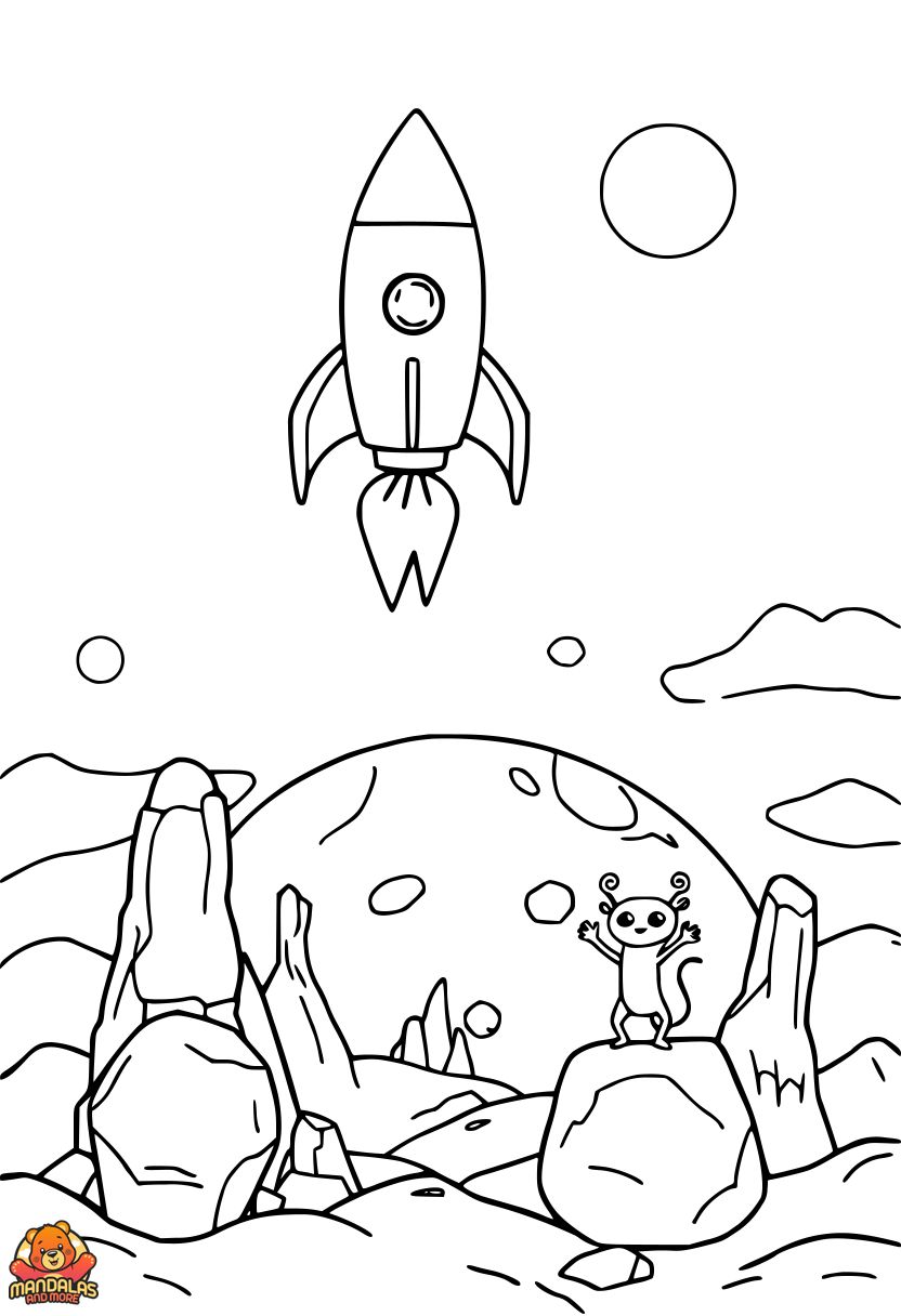 Free Printable Rockets Coloring Page for Kids