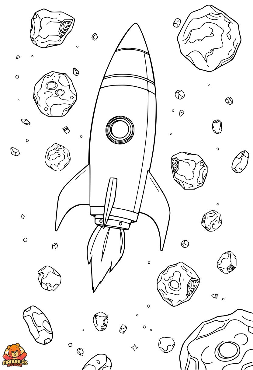 Free Printable Rockets Coloring Page for Kids