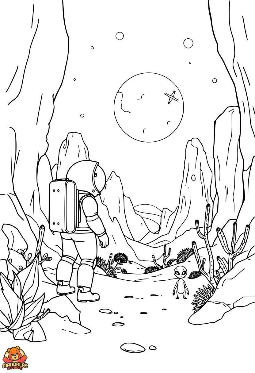 Explore Free Astronaut Coloring Page - Printable & Fun