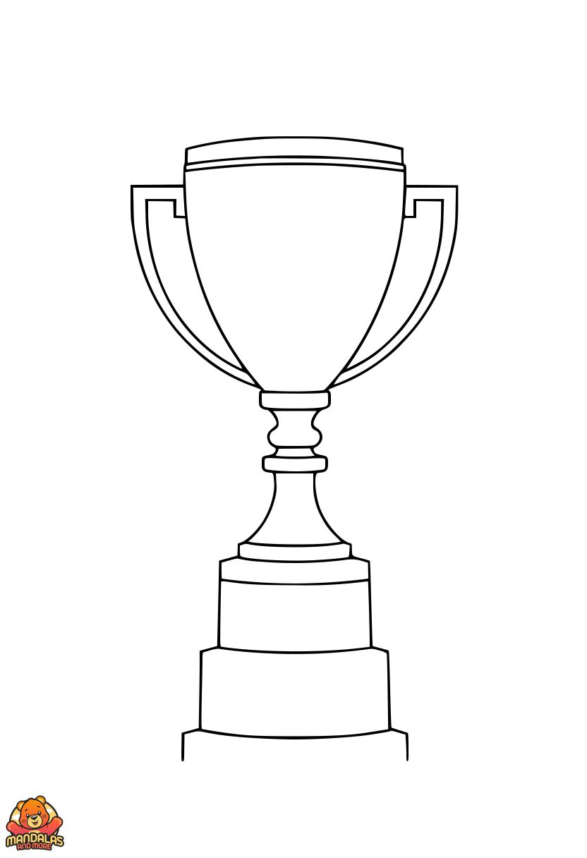 Printable Soccer Trophy Coloring Page for Kids