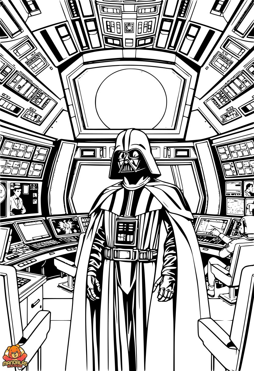 Free Printable Darth Vader Coloring Page - Command Room