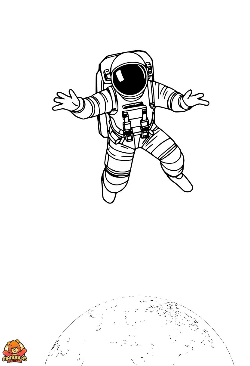 Astronaut Coloring Page - Free Printable Spacewalk Adventure