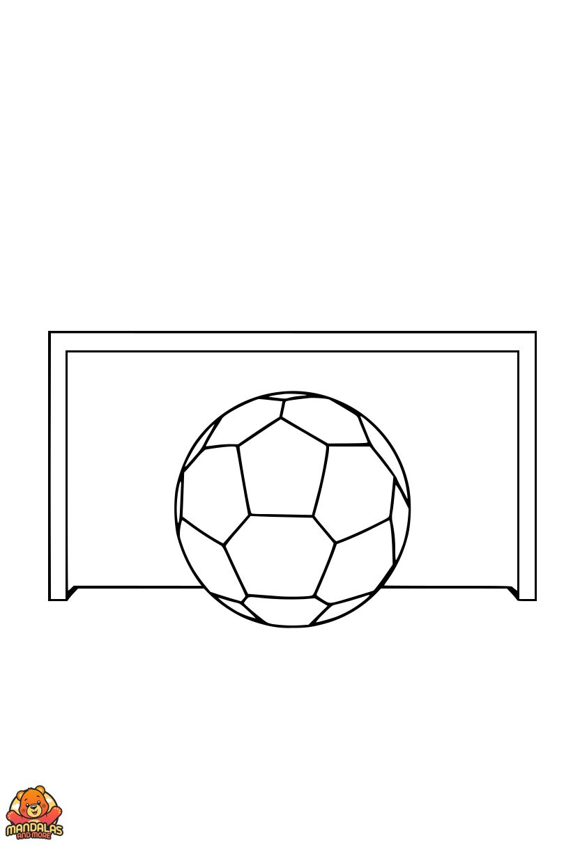 Free Soccer Coloring Page: Ball & Goalpost