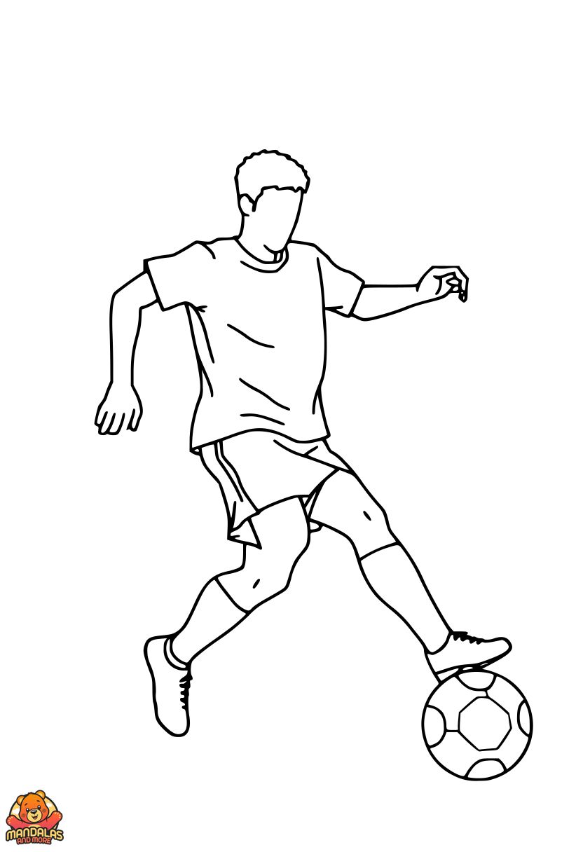 Free Printable Soccer Player Coloring Page