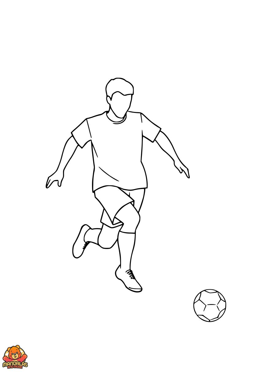 Free Printable Soccer Player Coloring Page
