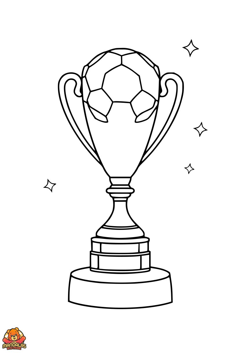 Free Soccer Trophy Coloring Page for Kids