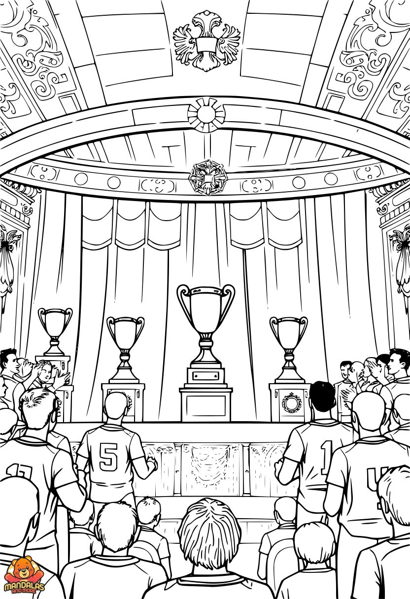 Soccer Awards Ceremony Coloring Page - Free Printable