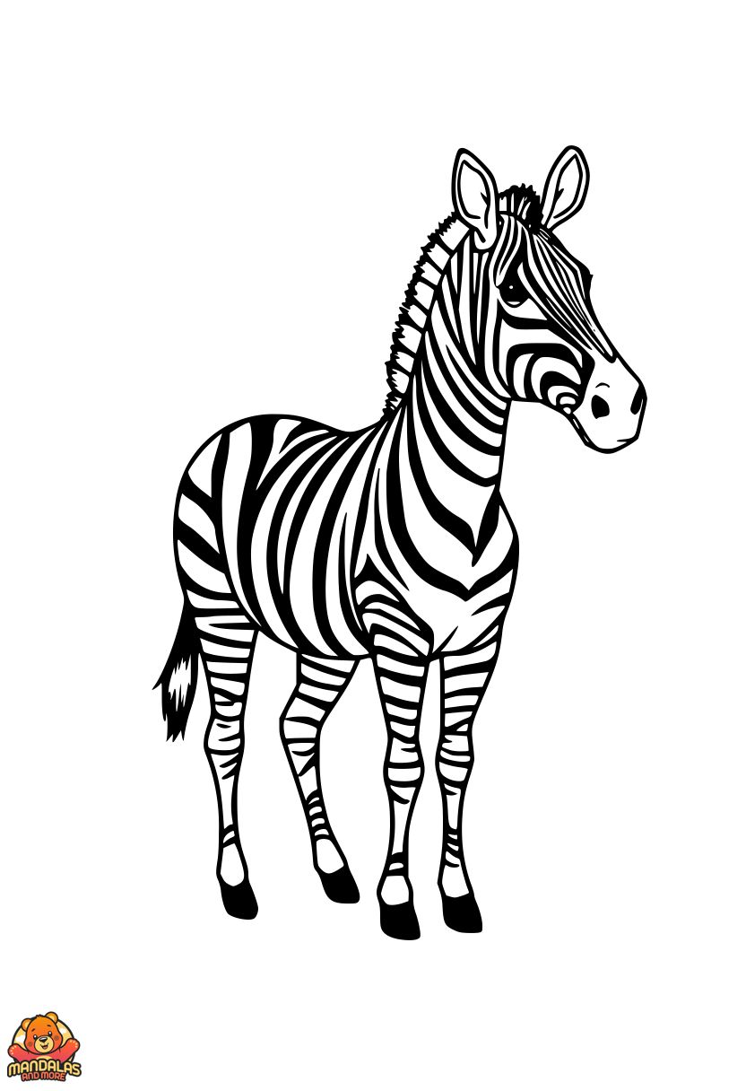 Free Zebra Coloring Page with Rainbow Stripes