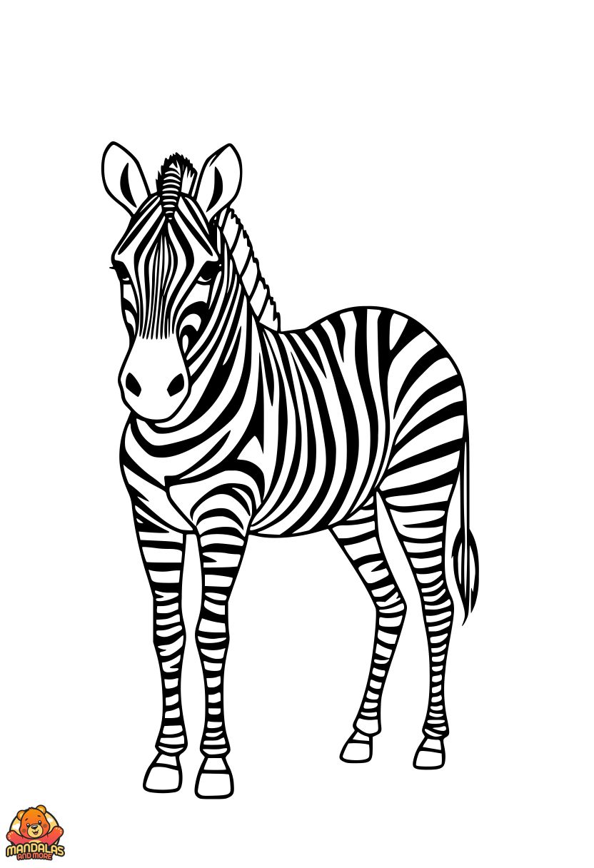Free Printable Zebra Coloring Page for Kids