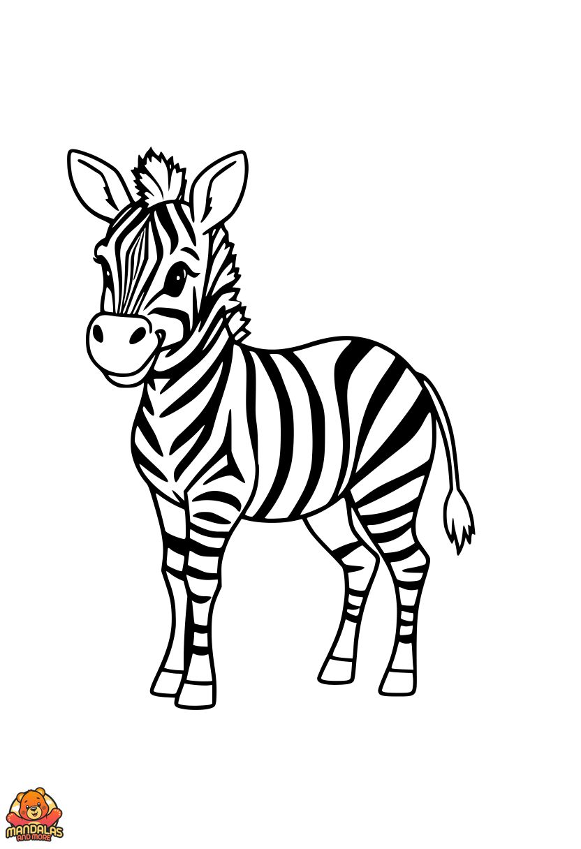 Free Baby Zebra Coloring Page for Kids