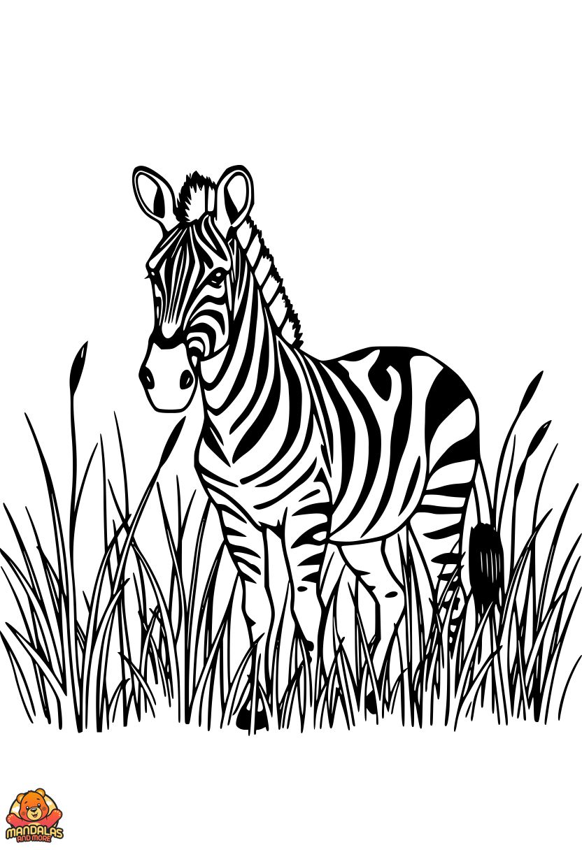 Free Zebra Coloring Page for Kids