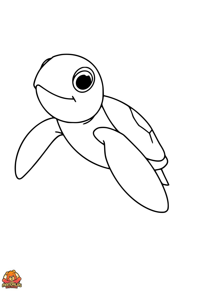 Free Baby Sea Turtle Coloring Page