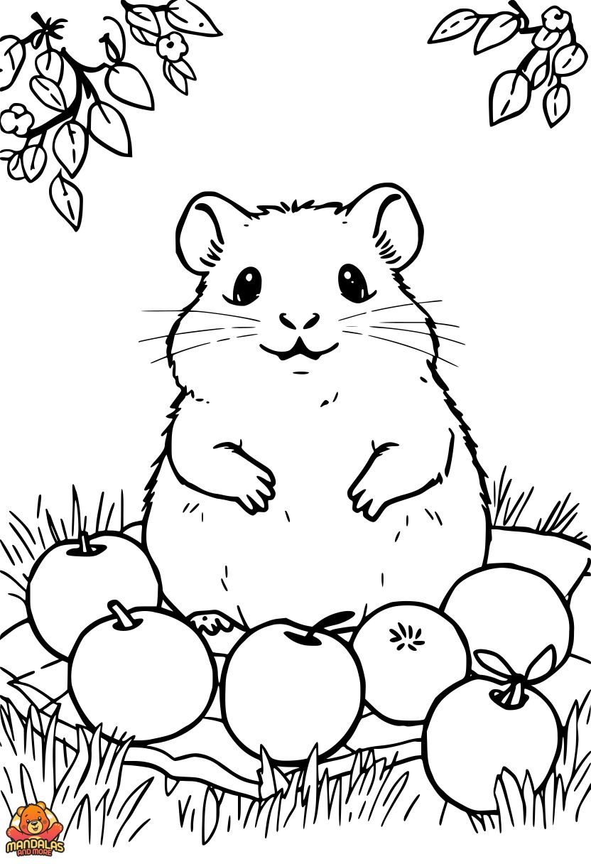 Free Printable Hamster Coloring Page for Kids