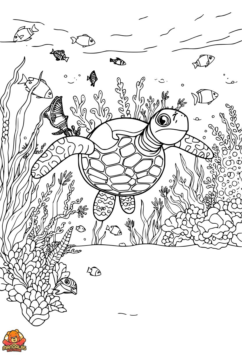 Free Printable Sea Turtle Coloring Page