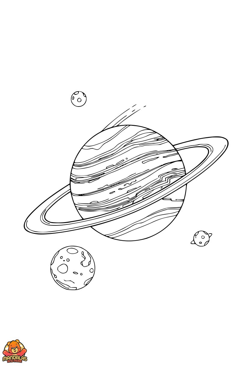 Planets Coloring Page: Capture Saturn's Rings