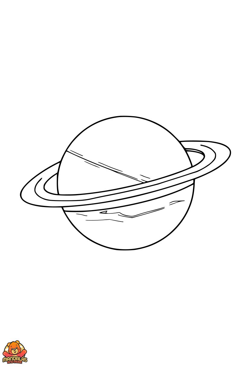 Printable Planet Coloring Page with Rings