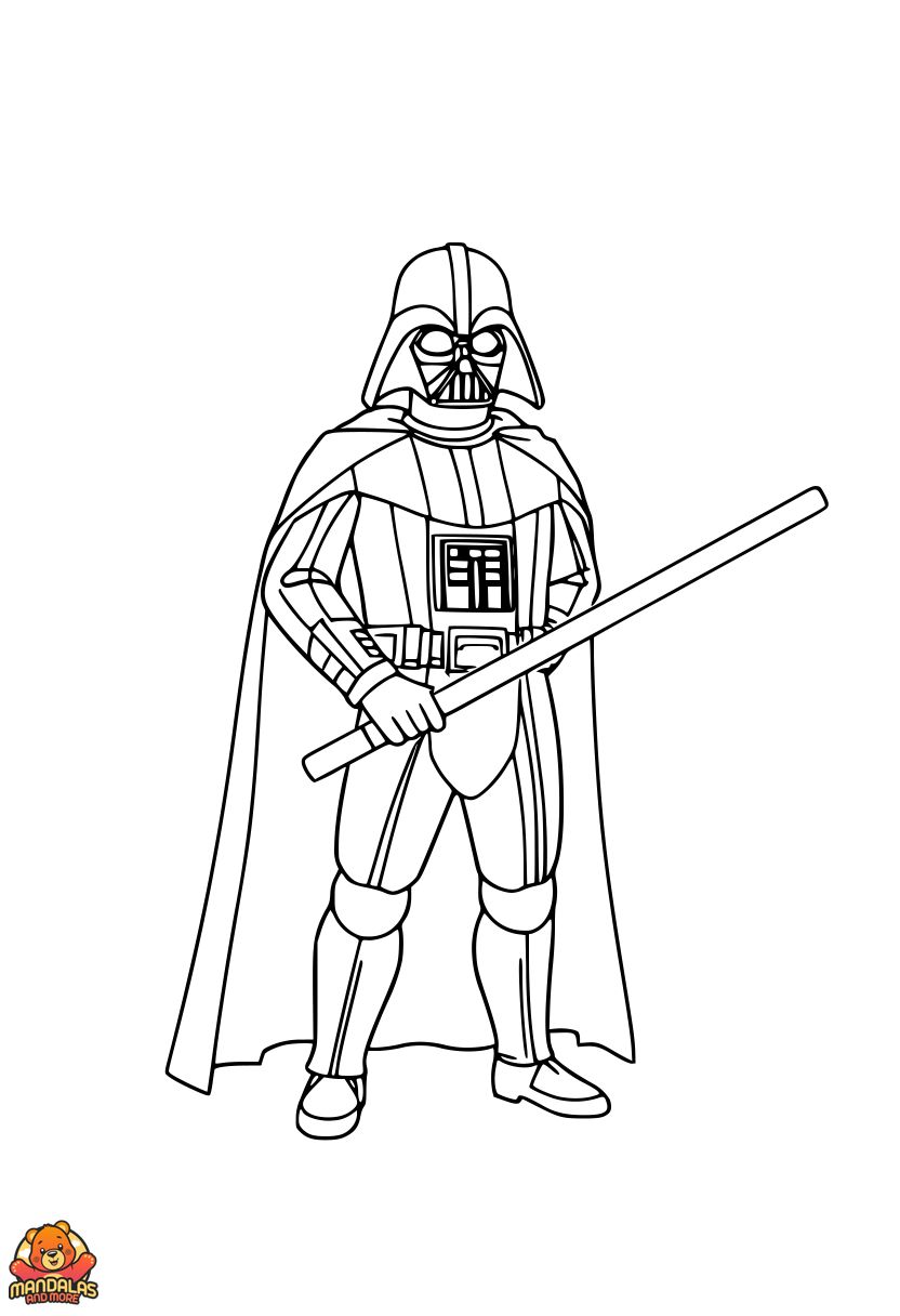 Printable Darth Vader Coloring Page for Kids