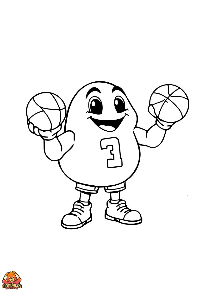 Free Basketball Mascot Coloring Page - Printable Fun