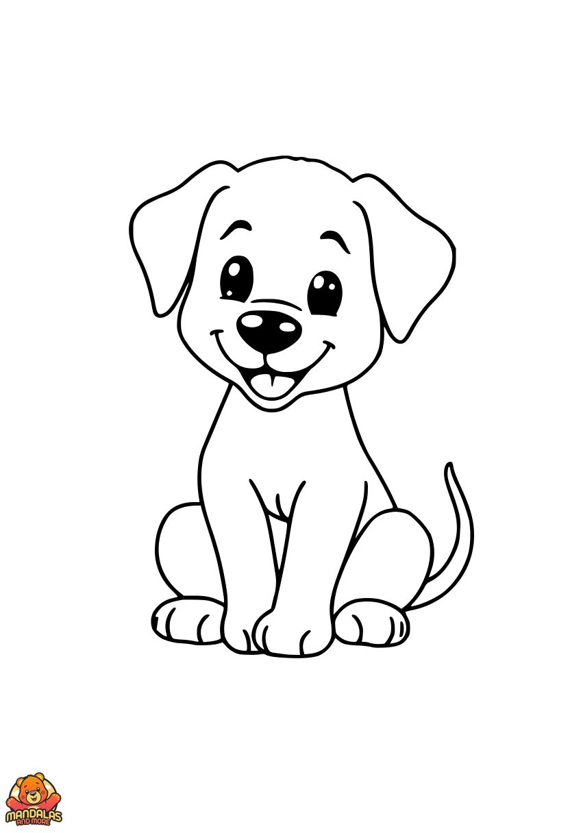 Free Printable Dogs Coloring Page - Friendly Puppy
