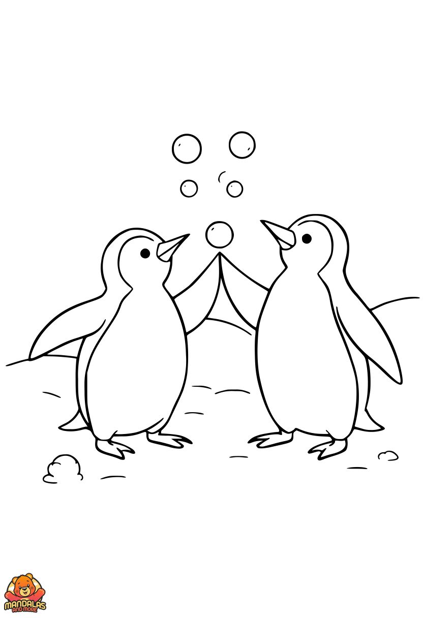 Free Printable Penguins Coloring Page for Kids