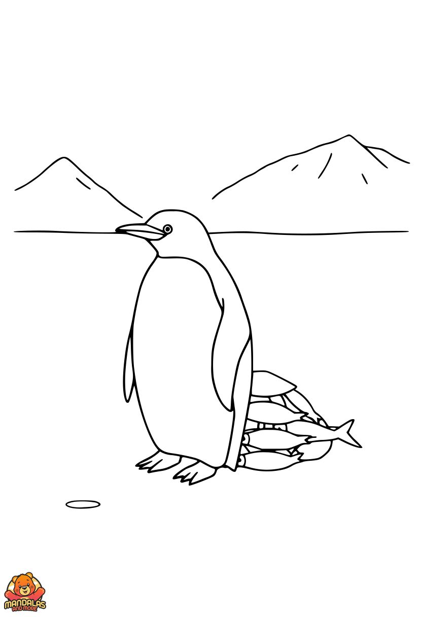 Printable Penguin Coloring Page for Kids
