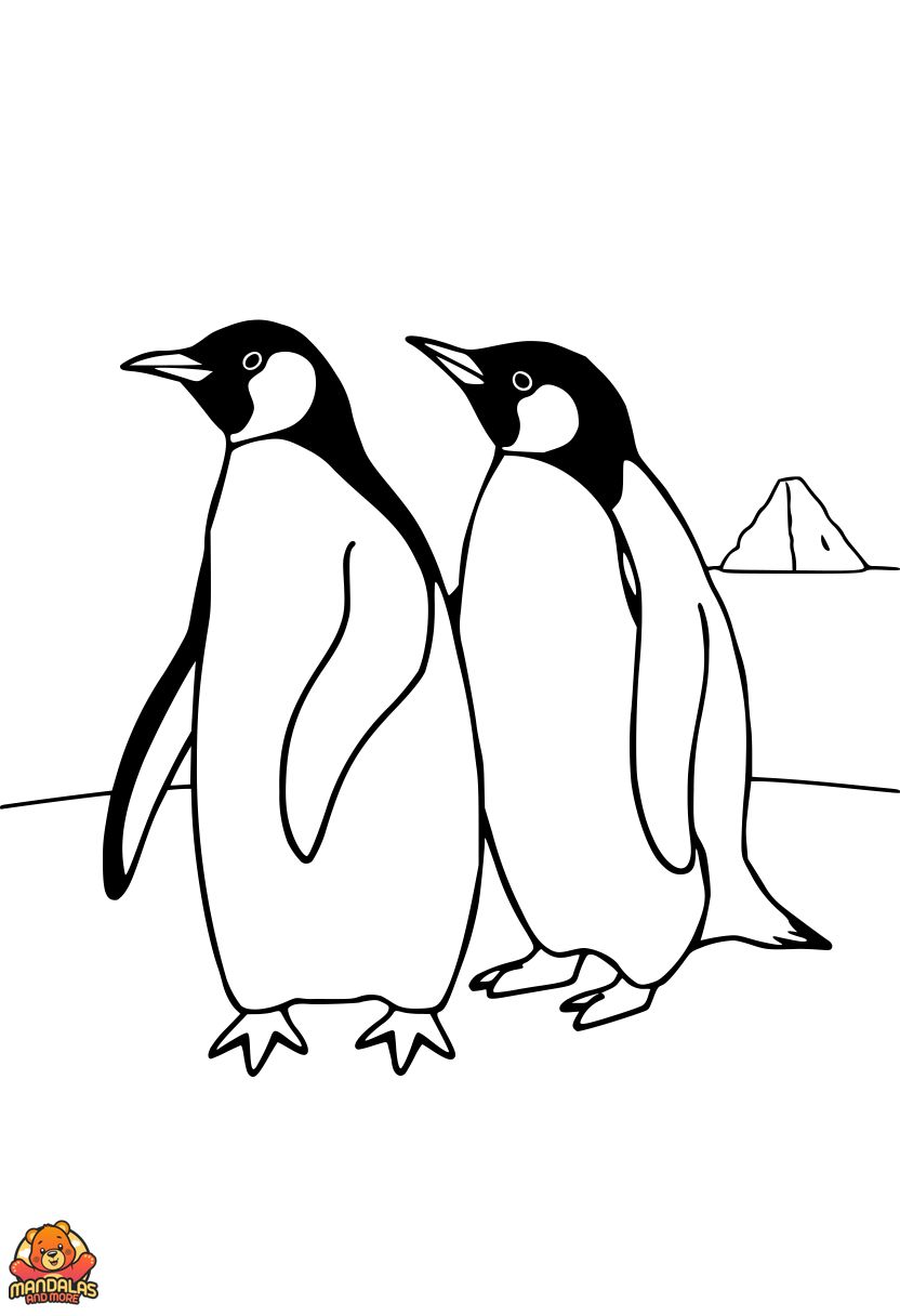 Free Printable Penguins Coloring Page for Kids