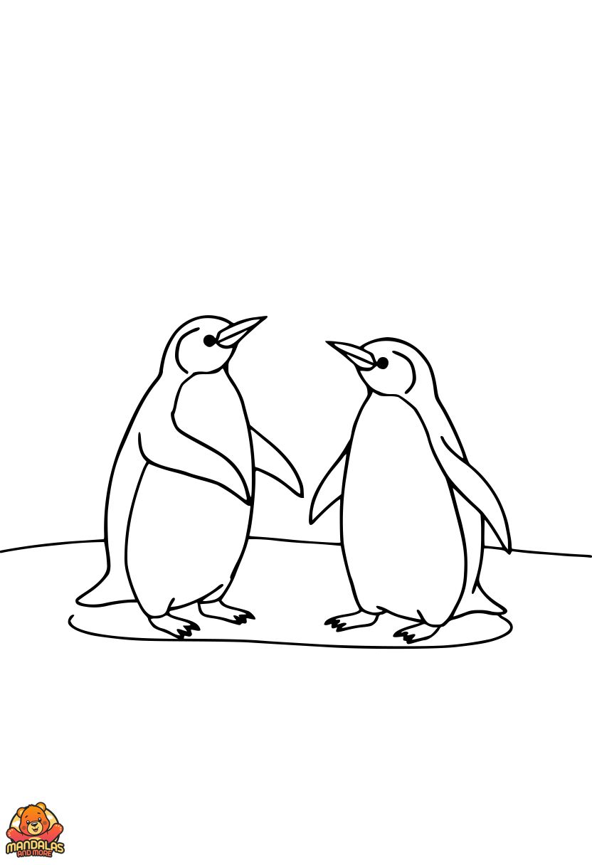 Free Penguins Coloring Page for Kids