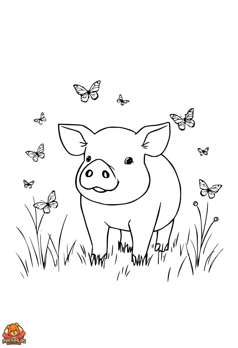 Free Printable Pig Coloring Page for Kids