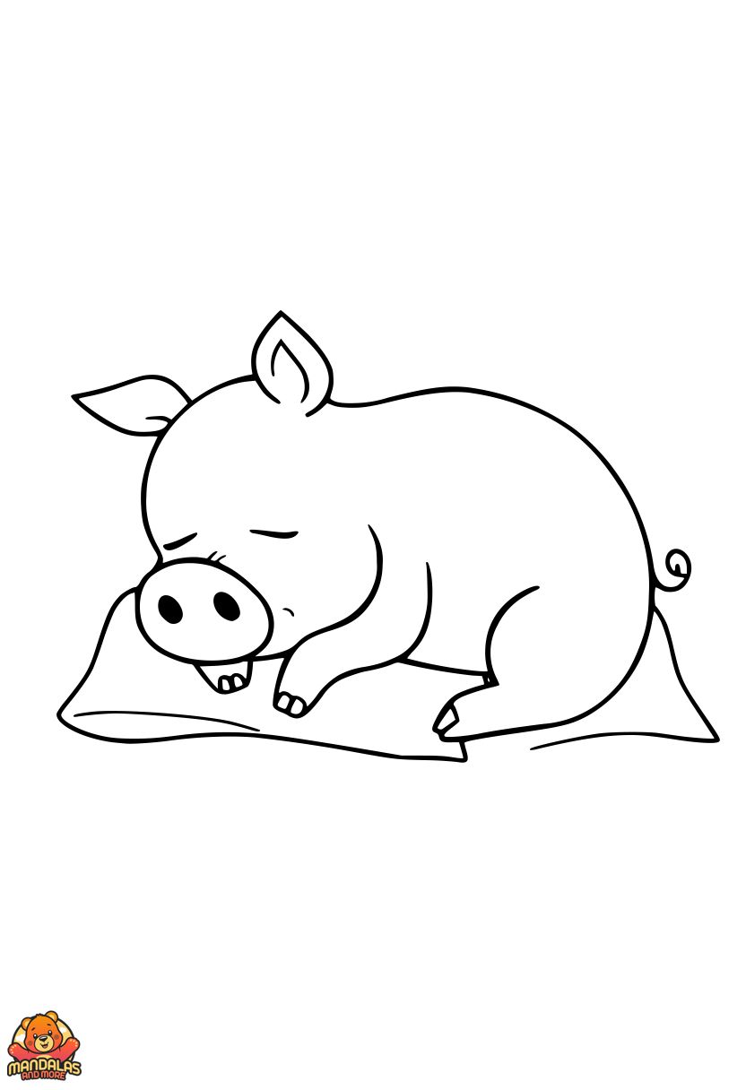 Free Printable Pig Coloring Page for Kids