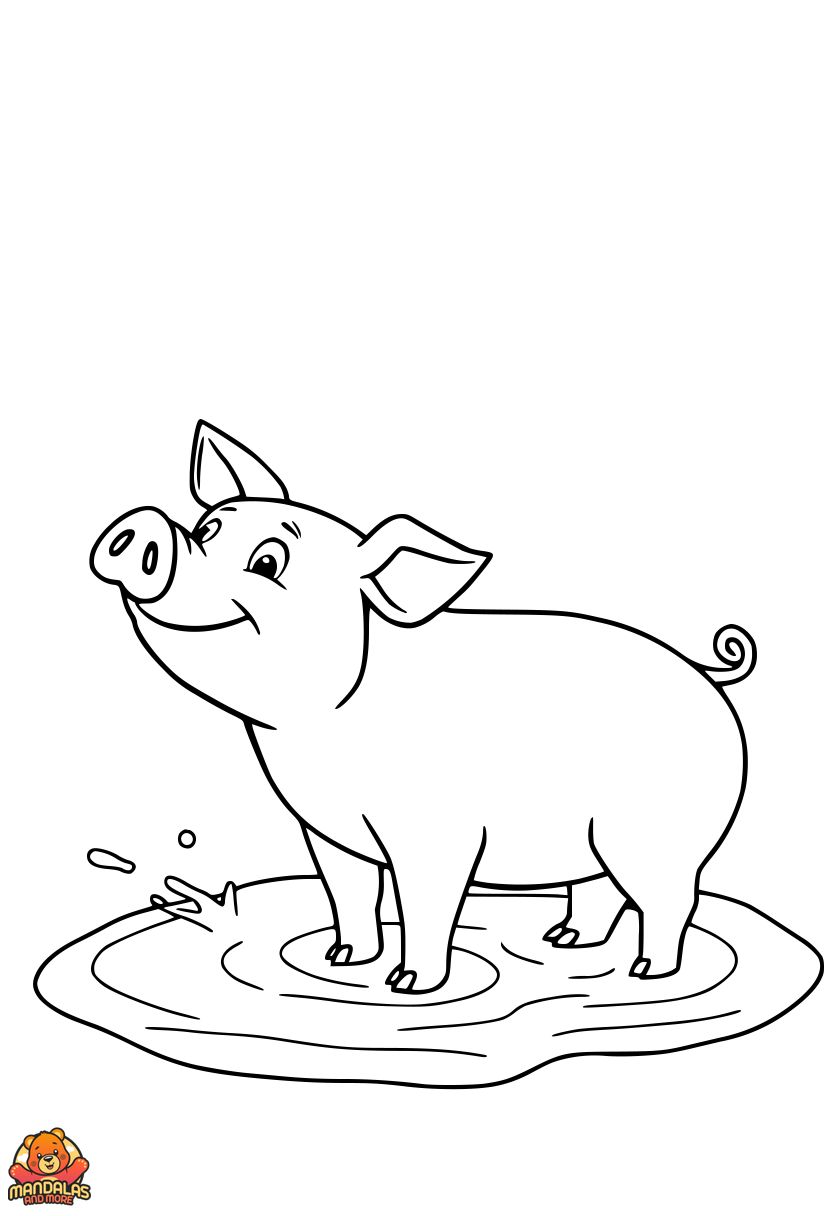 Free Printable Cartoon Pig Coloring Page