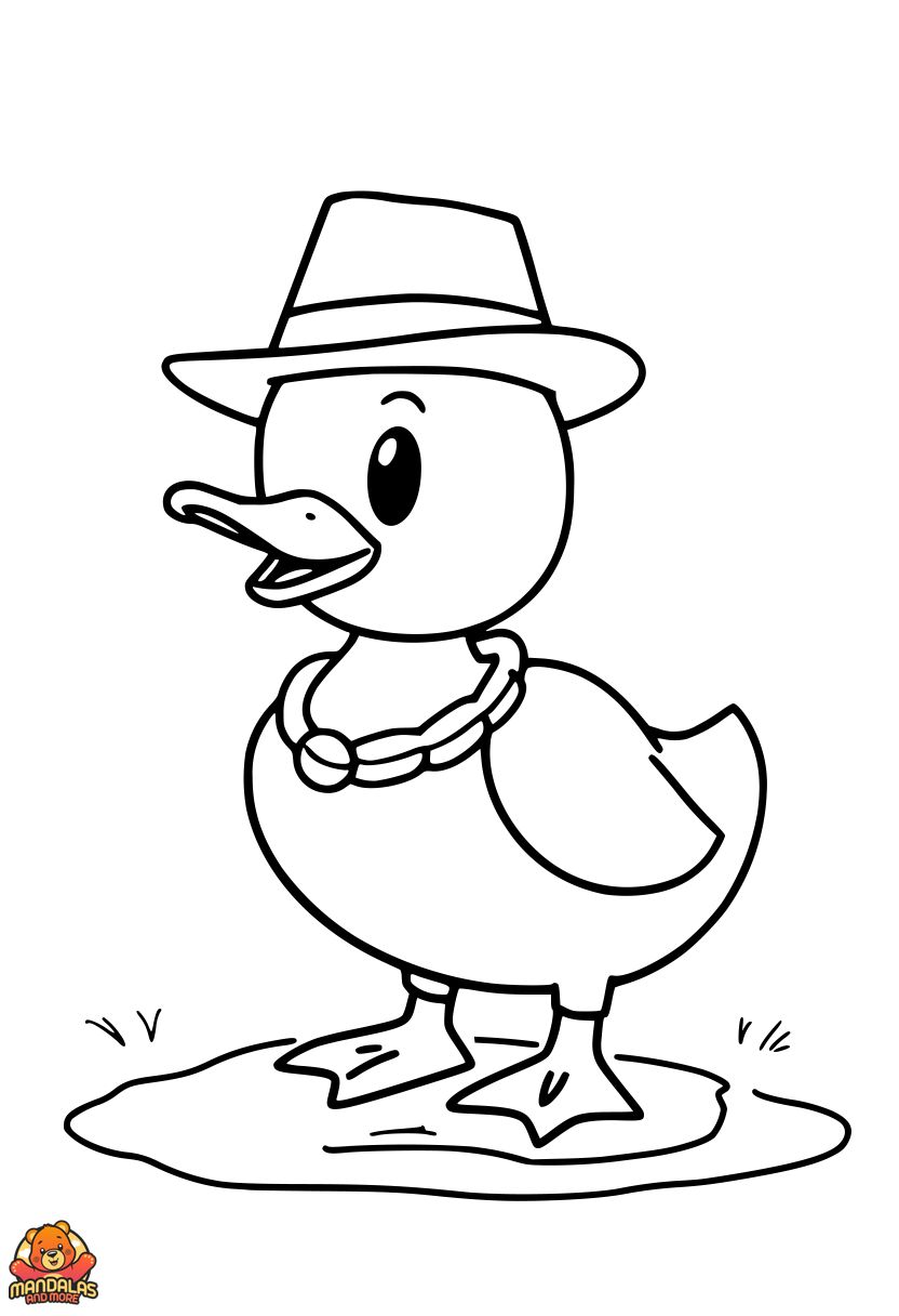 Free Printable Duck Coloring Page for Kids