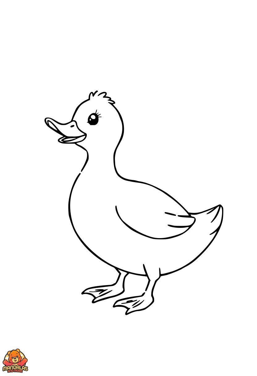 Free Printable Duck Coloring Page - Playful Rain Fun
