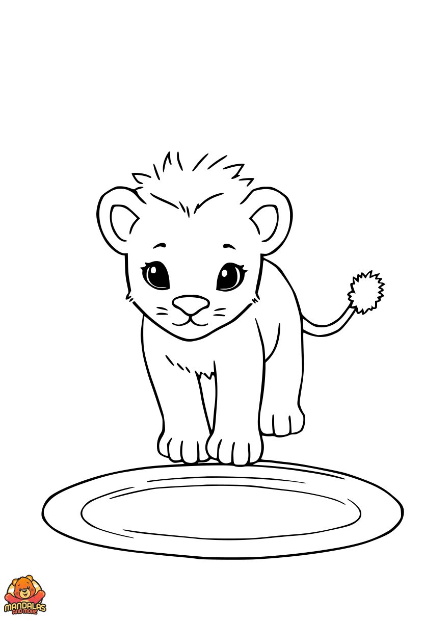Free Printable Lion Cub Coloring Page for Kids