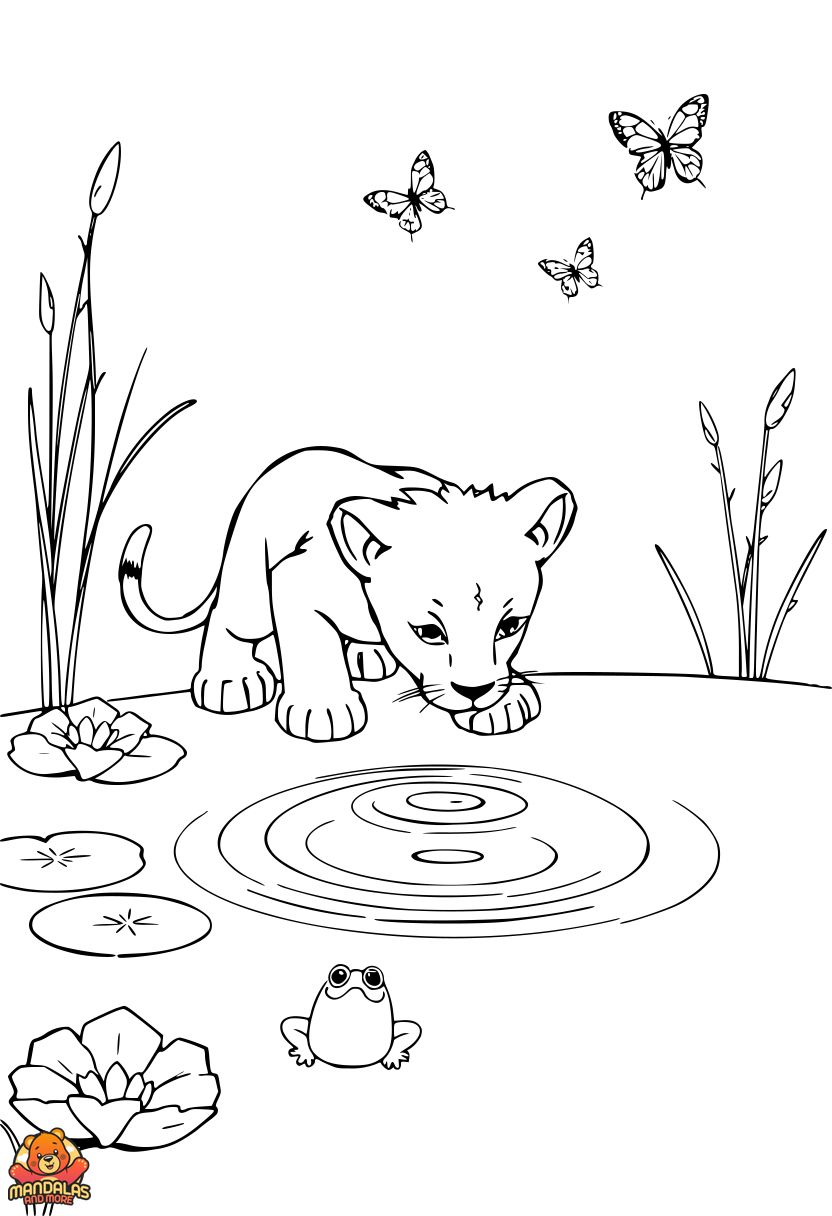 Free Lion Cub Coloring Page - Printable Fun