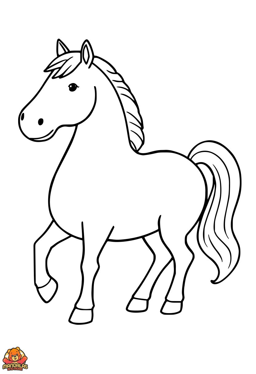 Printable Horse Coloring Page for Kids – Free Download