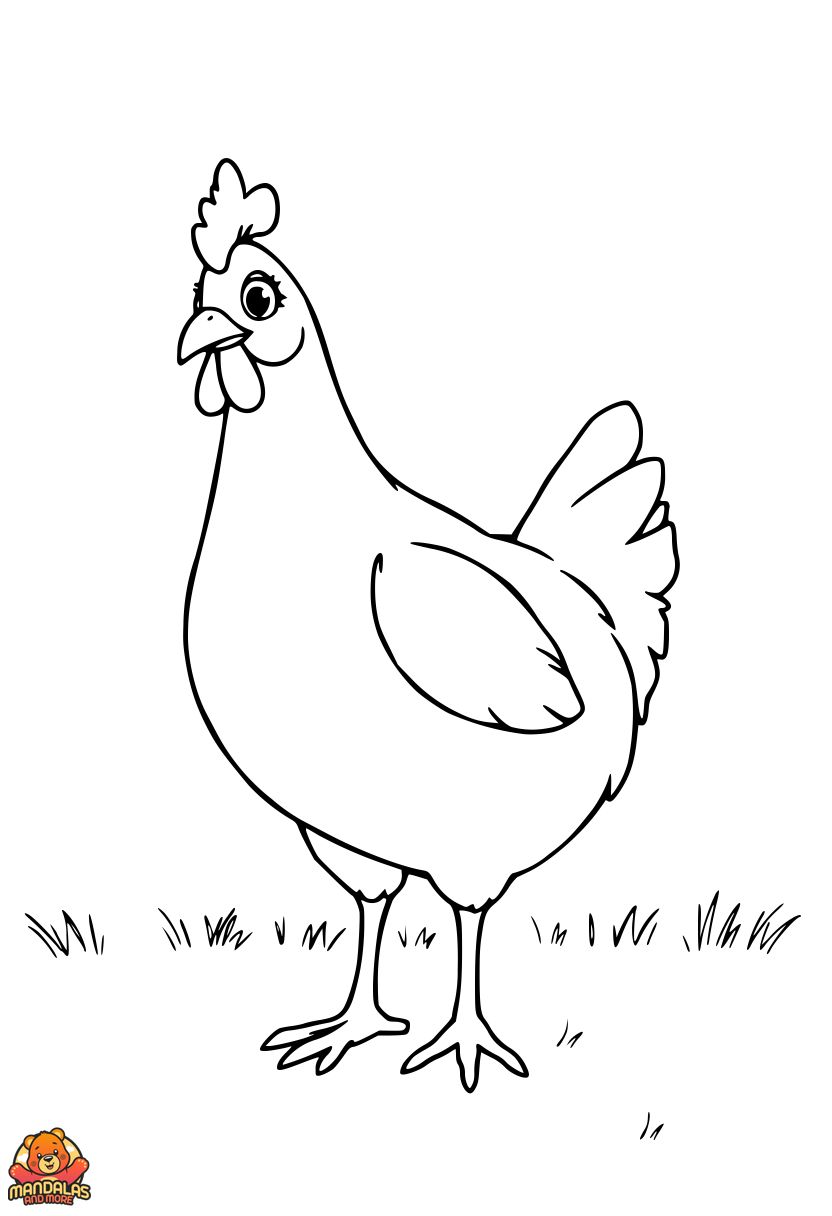 Chickens Coloring Page: Free Printable Fun