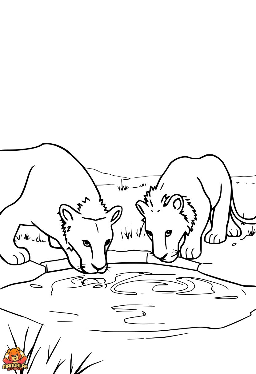 Free Printable Lion Coloring Page for Kids