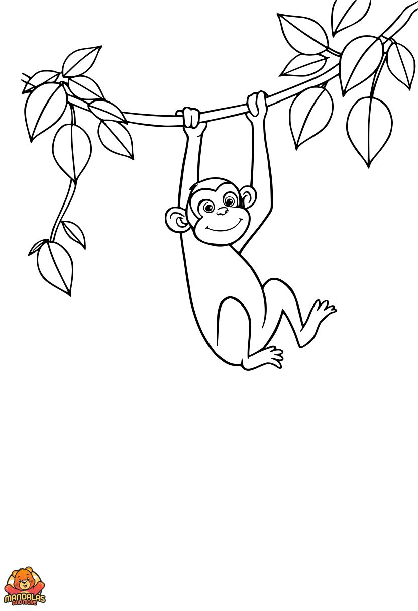 Free Printable Monkey Coloring Page - Swing into Fun!