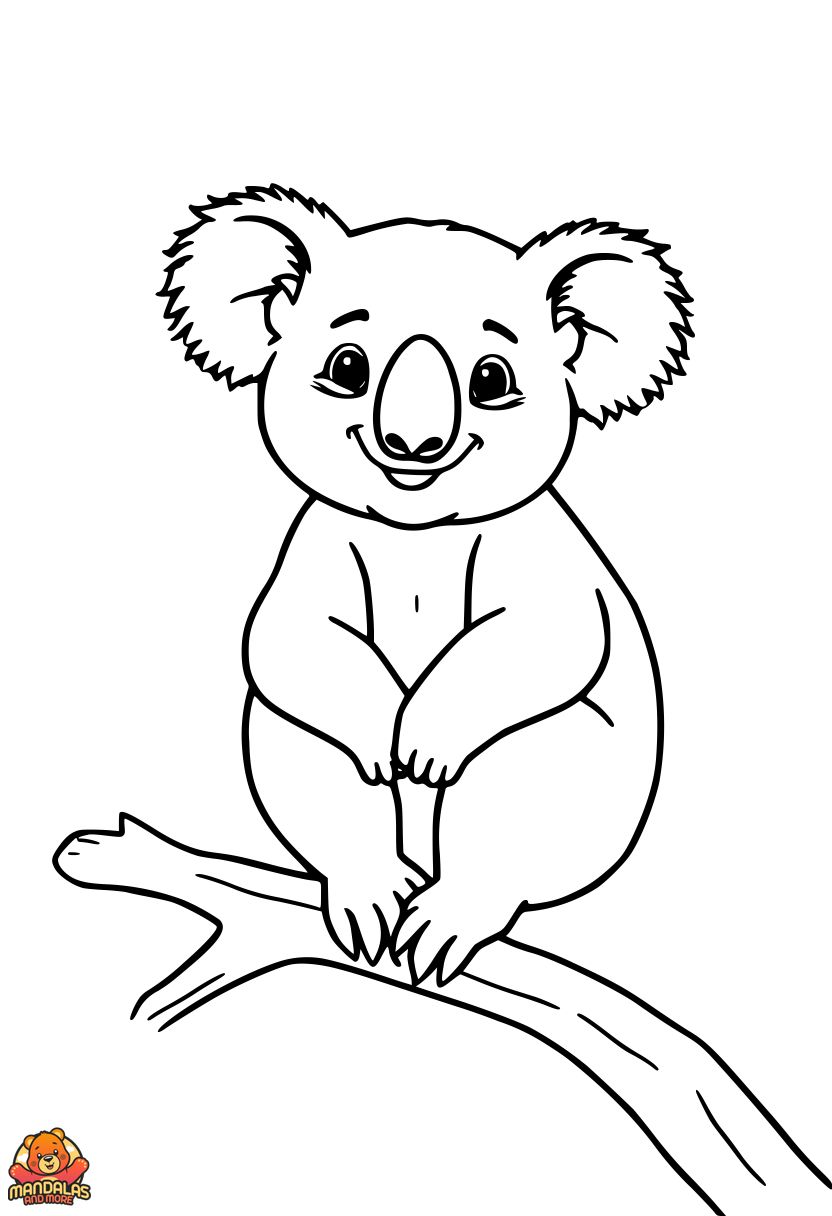 Free Printable Koala Coloring Page for Kids