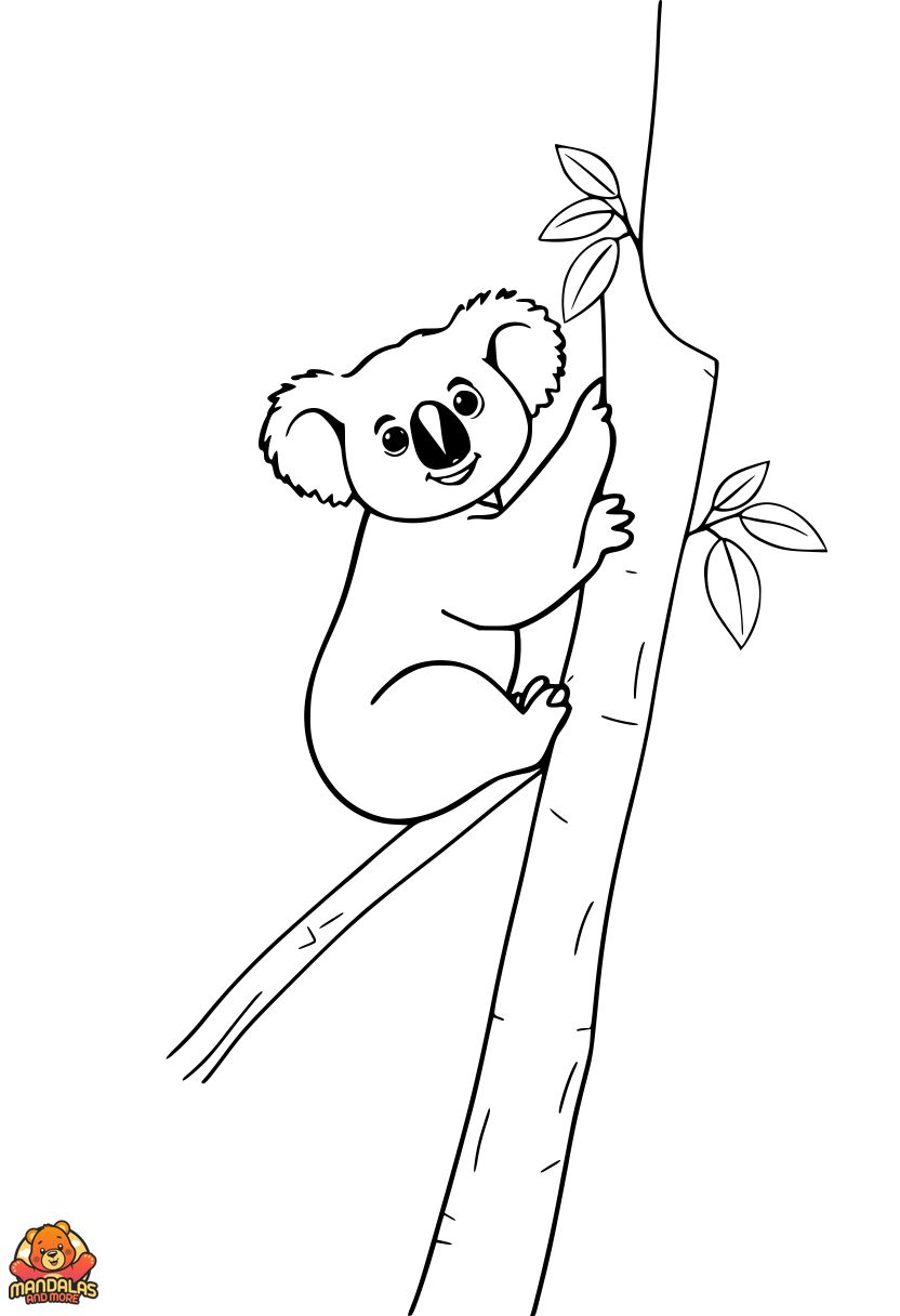 Free Printable Koala Coloring Page for Kids