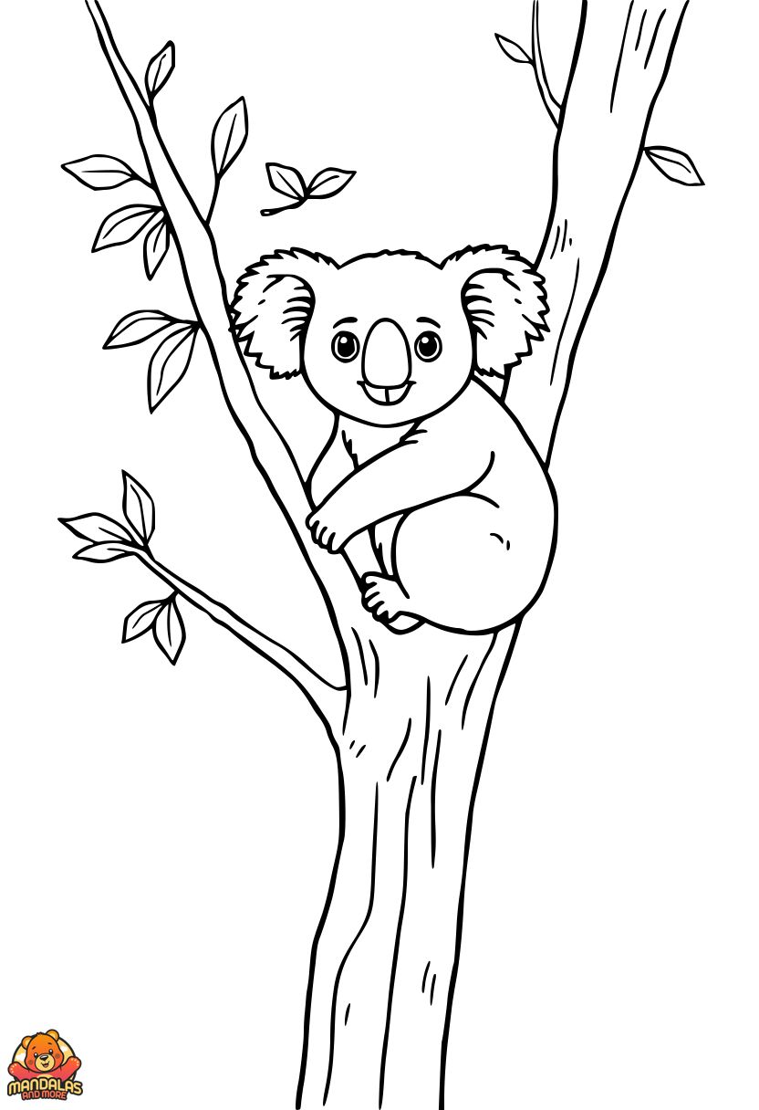 Koalas Coloring Page - Free and Printable for Kids